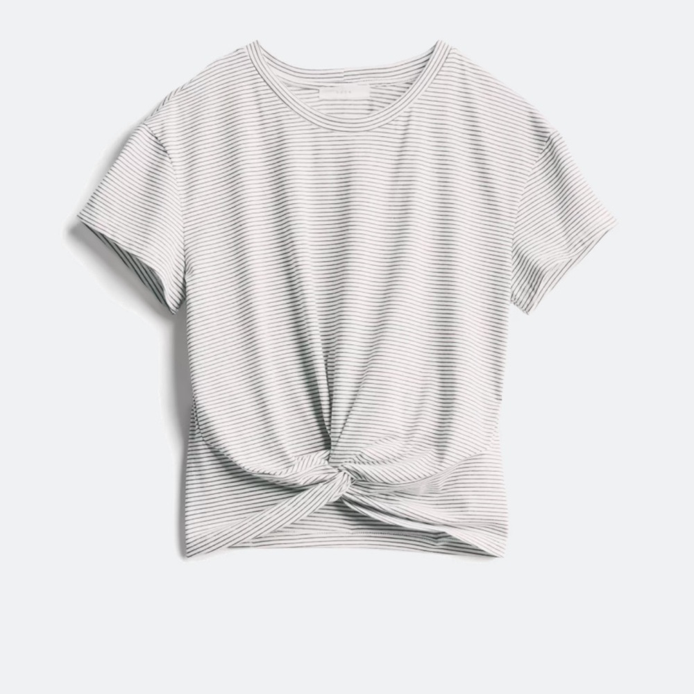 Lush Black and White Crop knitted Front T-Shirt size small.
